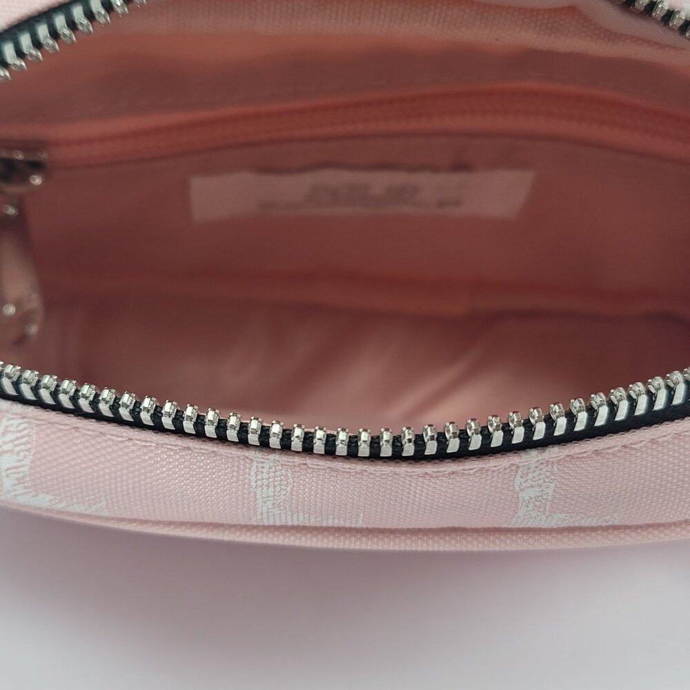 MLB LA Dodgers Pink Monogram Crossbody Bag With Zipper and Shoulder Strap - Picture 7 of 10